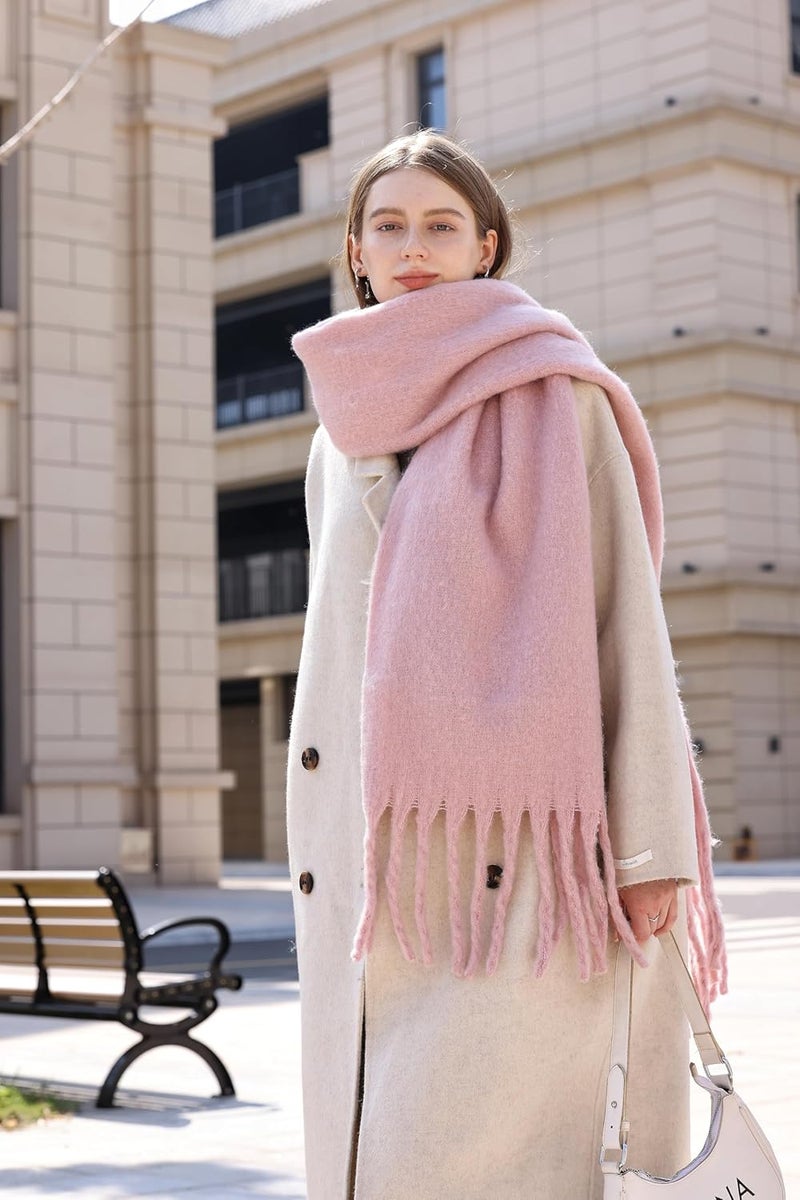 Wander Agio Winter Warm Scarf Long Pashmina Extra Large Shawls and Wraps for Women Large Blanket Scarves Solid - Image 2